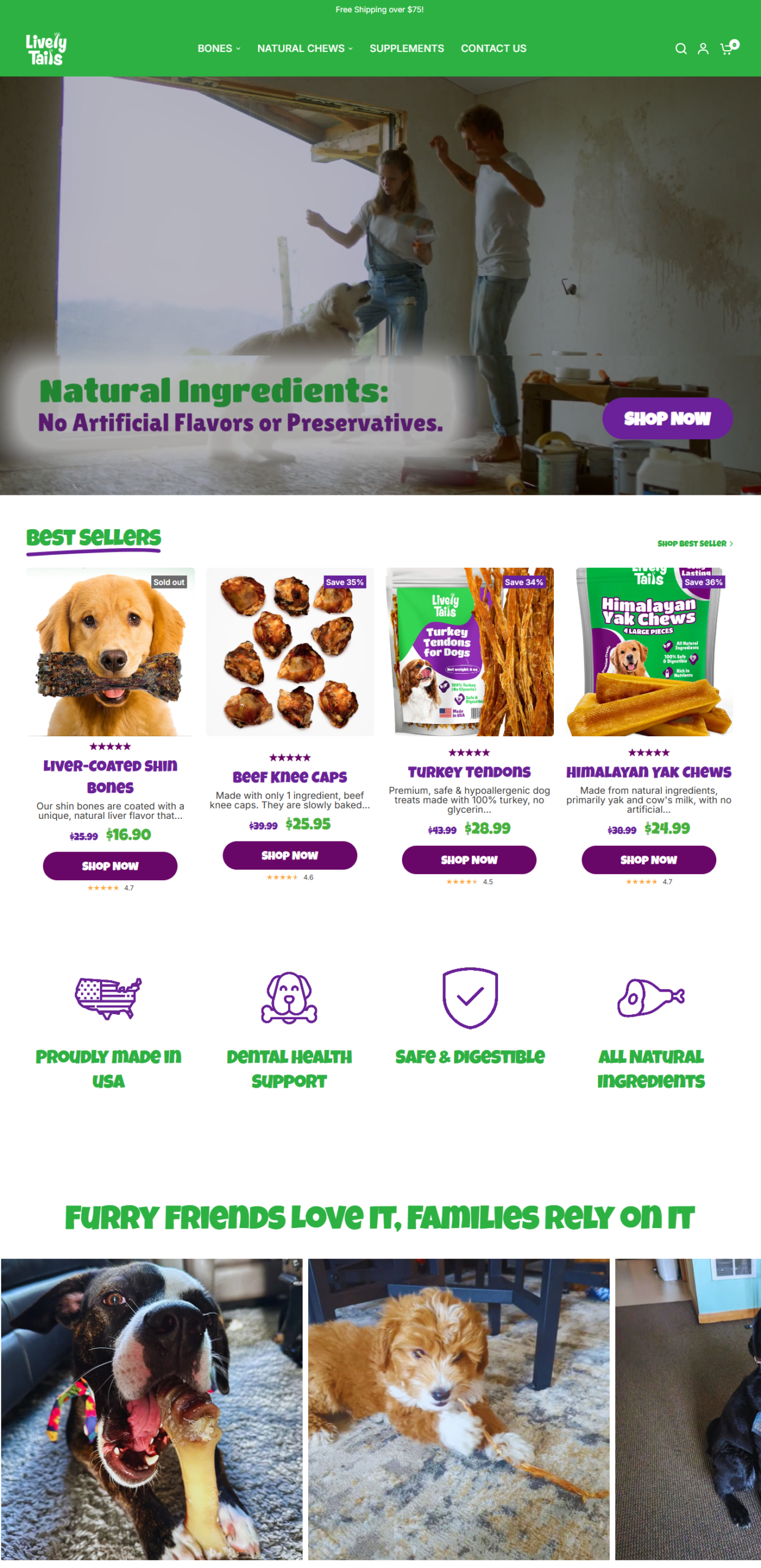Lively Tails Shopify custom PDP screenshot